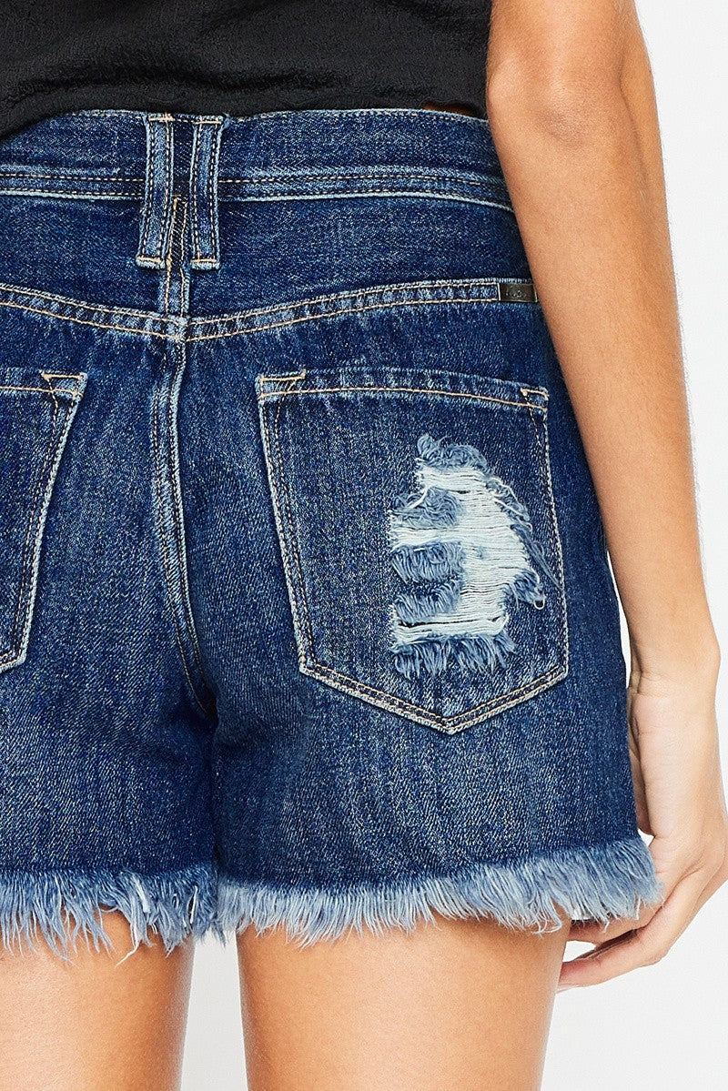 KanCan High Rise Mom Shorts