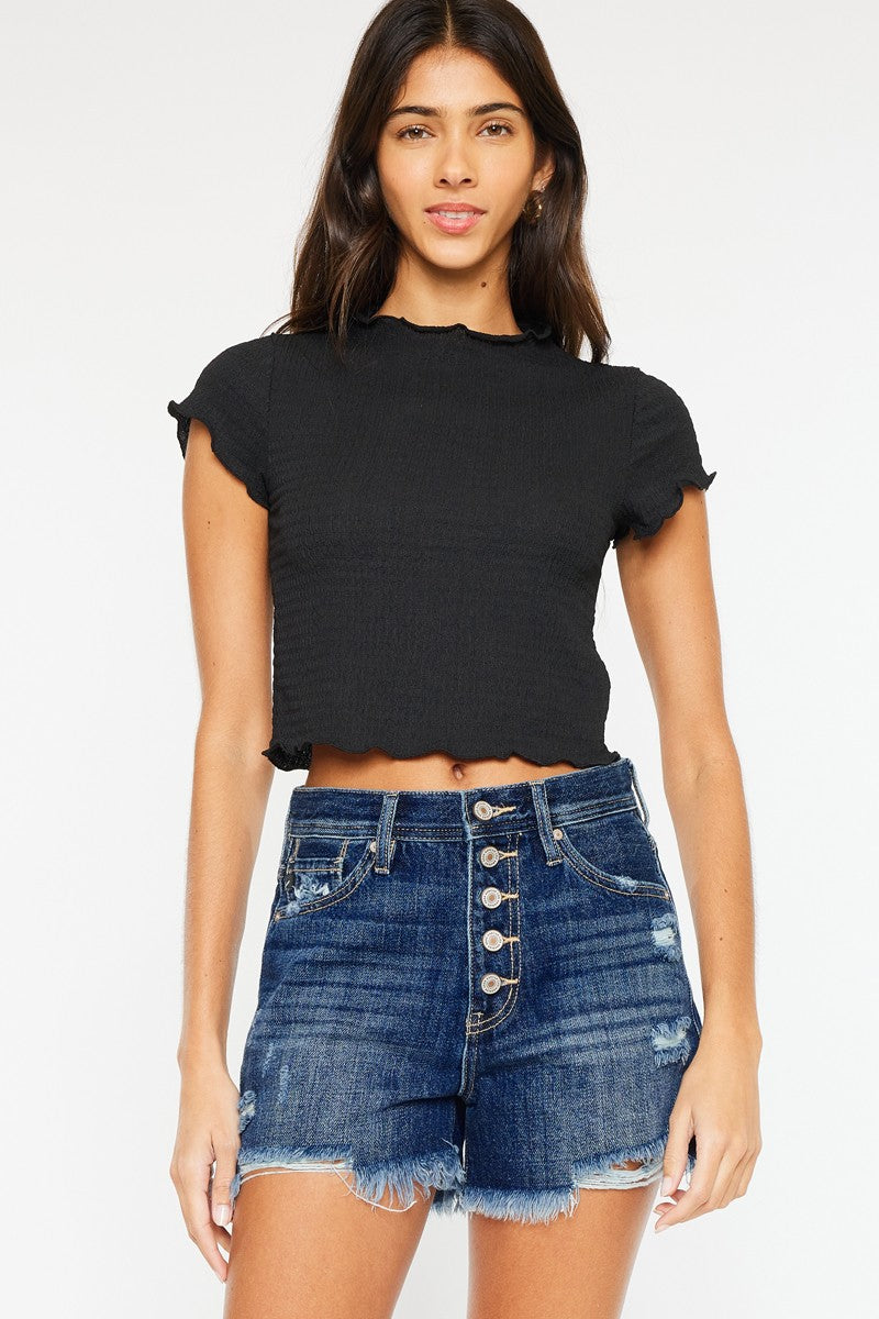 KanCan High Rise Mom Shorts
