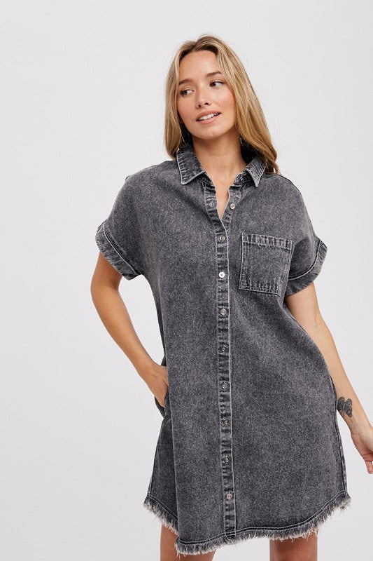 Denim Black Shirt Dress