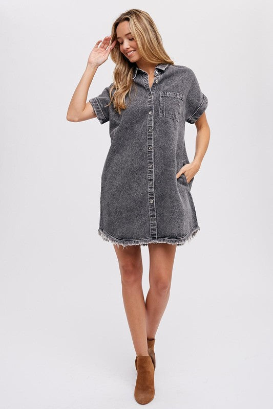 Denim Black Shirt Dress