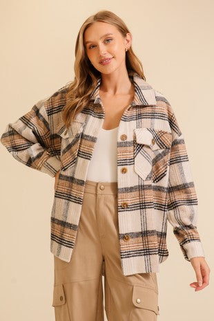 Plaid Print Shacket