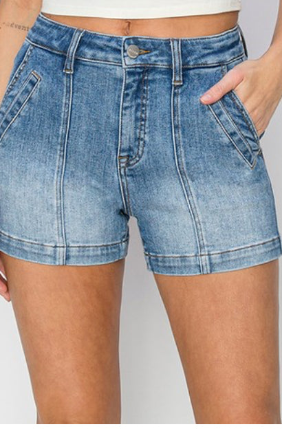 High Rise Front Seam Shorts