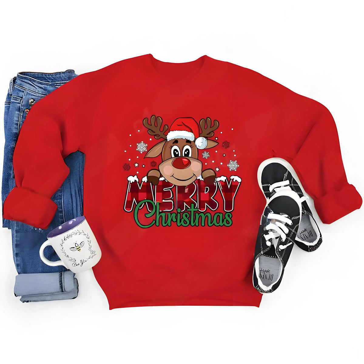 Merry & Cozy Reindeer Christmas Sweatshirt