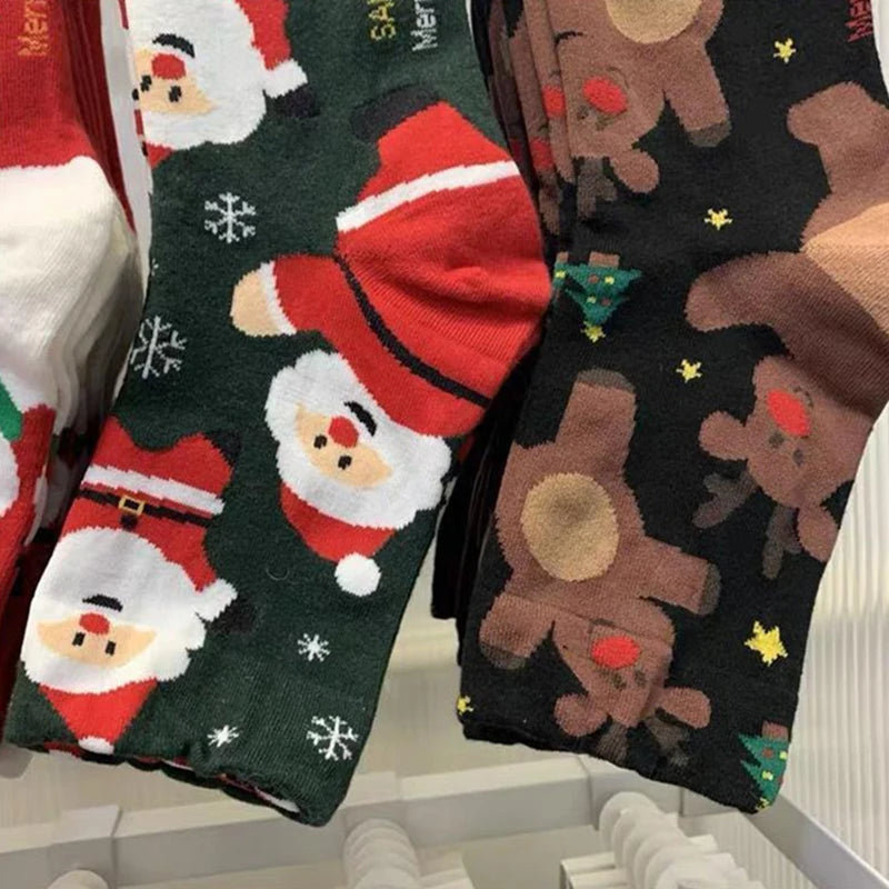 Merry & Bright Christmas Crew Socks – Festive Holiday Prints
