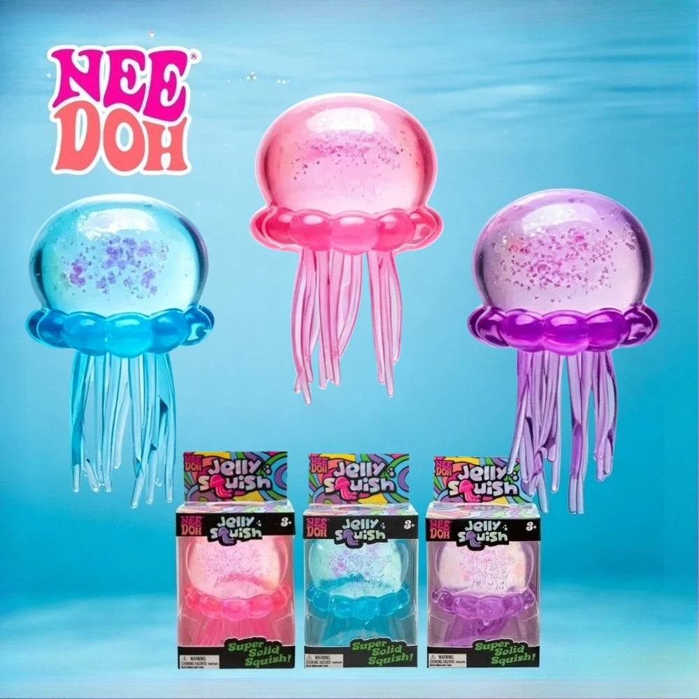 Squishies Nee Doh Jellyfish  Squish Toy Fidget Toy, Water Sensory Soft Jelly Squeeze Stress Relief Fidget Toy Squeeze Blind Box