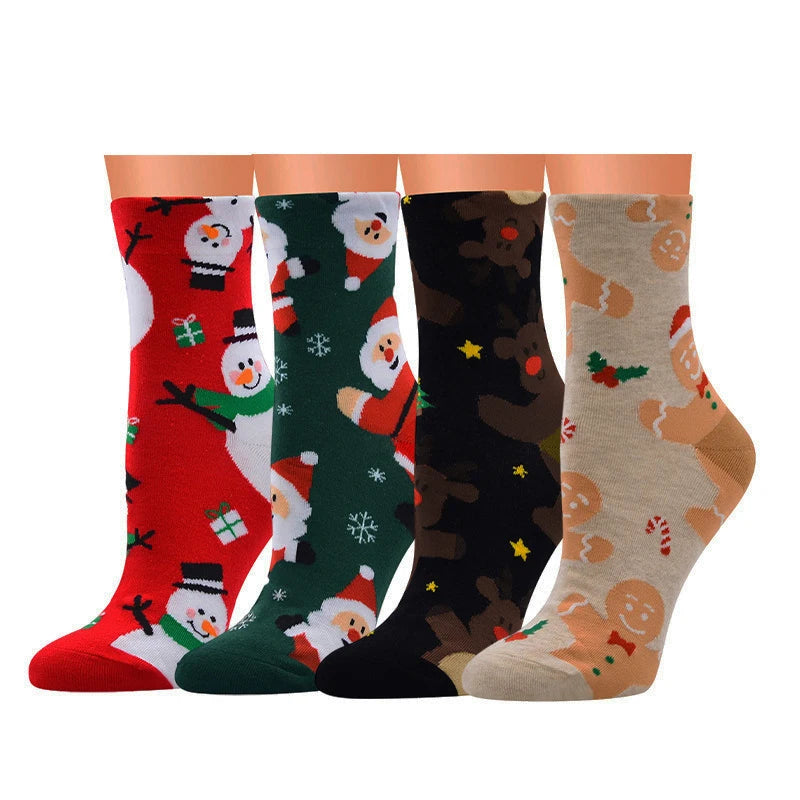 Merry & Bright Christmas Crew Socks – Festive Holiday Prints